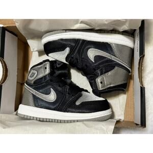 Jordan 1 Retro High OG Satin Shadow Toddler Size 5C FD5305 010 Black /Grey